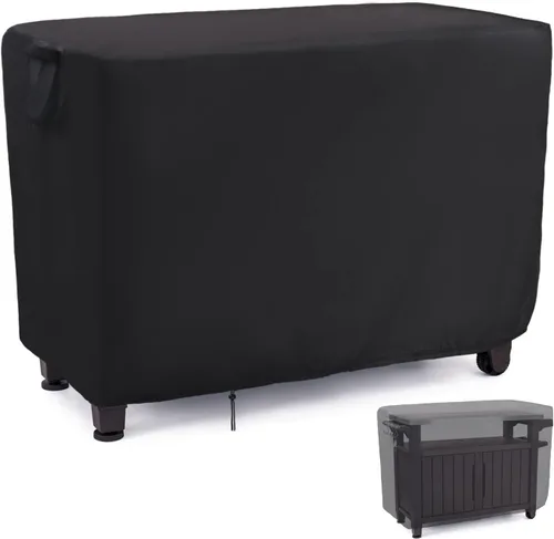 Vista 13 de Cubierta de Mesa al Aire Libre Cuadrada de 18 Pulgadas, Cubierta de Mesa de Patio para Mesa Refrigeradora de Hielo Cubo de Cerveza Keter, Cubierta