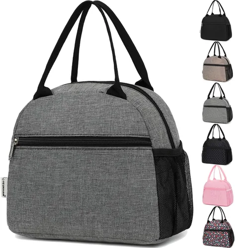 Vista 23 de GYEUKHAM - Bolsa de almuerzo para mujeres, fiambrera para hombres adultos y niños niñas, pequeña y linda, con gran capacidad, bolsa de almuerzo