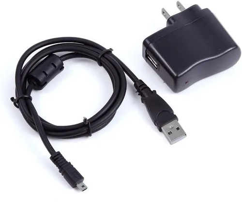 Vista 2 de Adaptador de corriente CA USB para cámara y cargador de batería + cable de PC para Nikon Coolpix S8200