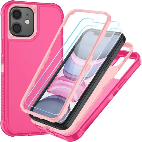 Vista 26 de SunStory Funda compatible con iPhone 11 con protector de pantalla HD, 3 capas de alta resistencia de cuerpo completo, funda protectora híbrida 3