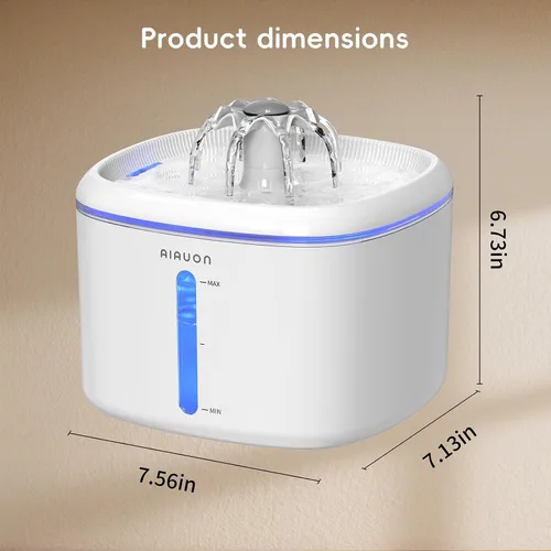 Vista 8 de Fuente de agua para gatos, fuente para gatos de 84 onzas / 2.5 L, dispensador automático ultrasilencioso de agua para mascotas mejorado con 3
