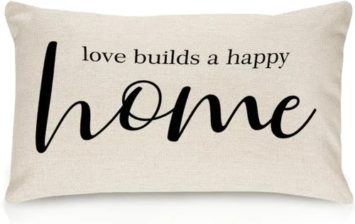 Vista 57 de Fundas de almohada lumbar de 12 x 18 pulgadas con citas divertidas de algodón y lino, para sofá, sala de estar, decoración de inauguración