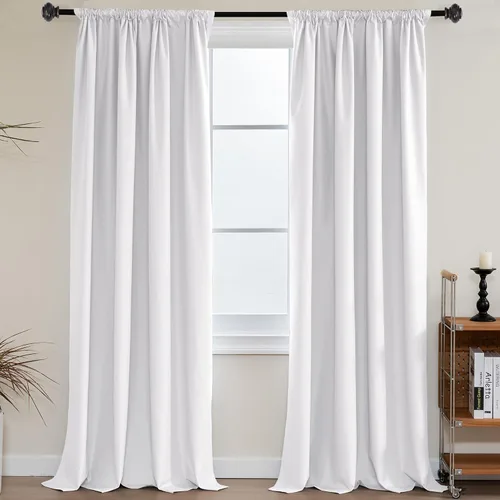 Vista 24 de H.VERSAILTEX Cortinas 100% de opacidad para cocina, con aislamiento térmico, cortinas opacas completas con forro blanco, cortinas de eficiencia