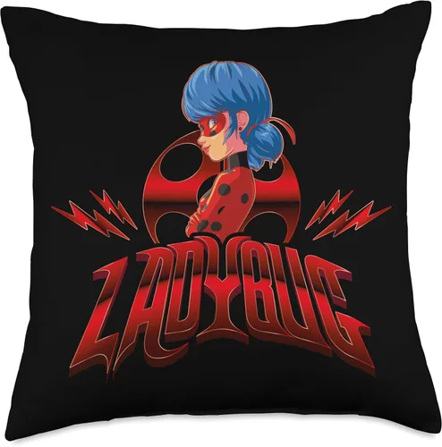 Vista 5 de Miraculous Ladybug Glam Rock LB - Almohada de 16 x 16 pulgadas, multicolor