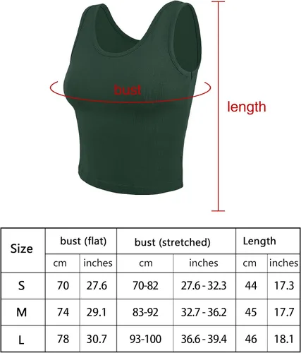 Vista 3 de 4 Pieces Women Basic Crop Tank Top Short Sleeveless Sports Crop Top