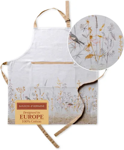 Vista 968 de Maison d' Hermine Delantales para mujer con bolsillo, 100% algodón (27.50 x 31.50 pulgadas)