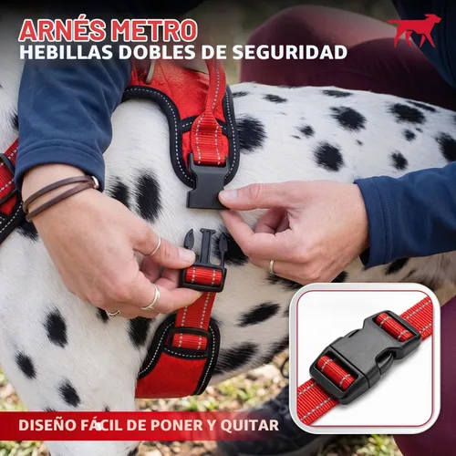 Vista 7 de Tuff Pupper Arnés para perro sin tirones, chaleco resistente para mascotas, clips para correa delantera y trasera, mango de seguridad fuerte