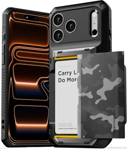 Vista 30 de VRS DESIGN Damda Glide Pro - Funda para iPhone 12 Pro Max, con [4 tarjetas] Premium Robusta [Semiautomática] Funda para tarjeta de crédito