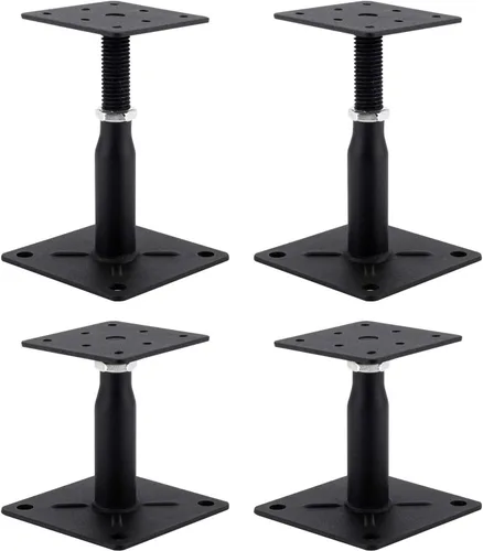 Vista 11 de Paquete de 2 gatos de soporte ajustables para el piso, base de cubierta, estabilizador de escalones de RV, mini gato de tornillo - poste de 4 a 7
