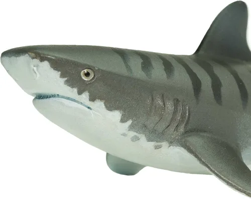 Vista 4 de Safari Ltd. Figura de tiburón tigre, figura detallada de plástico de 4.5 pulgadas, divertido juguete educativo para niños, niñas y niños a partir