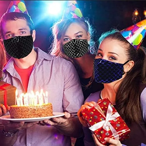 Vista 7 de Uoudio - Cubrebocas con cristal y diamantes de imitación, moderno y reutilizable para mujeres y mascarada