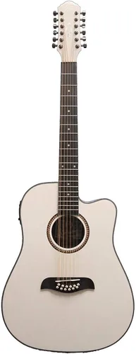Vista 2 de Oscar Schmidt OD312CETBL-A OD312 Guitarra acústica eléctrica de 12 cuerdas, Transparente Azul Sunburst