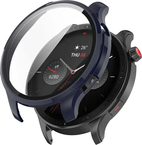 Vista 6 de Funda compatible con Amazfit GTR 4 Watch, protector de pantalla completo, carcasa rígida de policarbonato duro, carcasa completa, carcasa