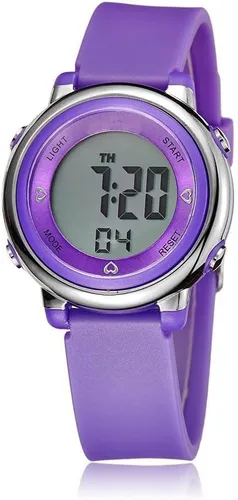 Vista 3 de Relojes digitales para mujer, pantalla LED, correa de silicona, reloj militar, multifunción, impermeable, alarma, cronómetro, retroiluminación LED
