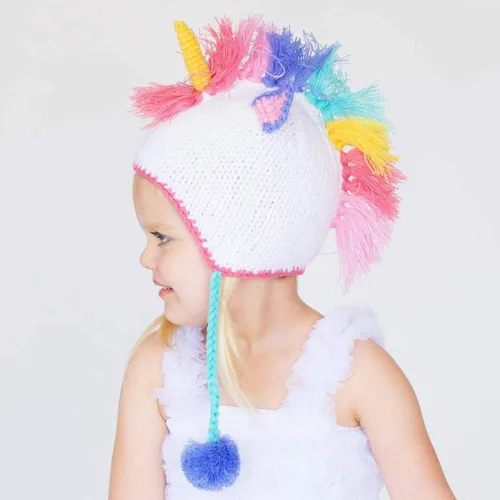 Vista 3 de Huggalugs Gorro de unicornio para bebés, niños pequeños y adultos
