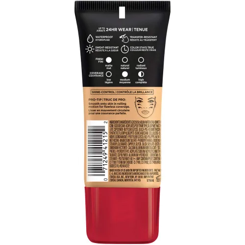 Vista 2 de L'Oreal Paris Cosmetics Makeup Infallible Pro-Matte - Base líquida de larga duración, arena, 1 onza líquida