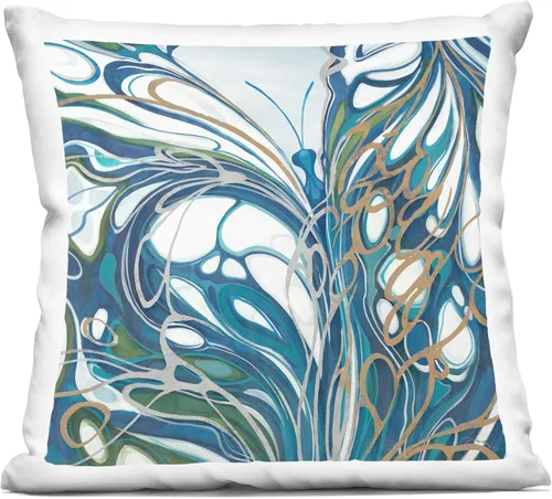 Vista 11 de Stupell Industries Liz Jardine - Cojín abstracto con diseño de geoda de ágata, 18 x 18 pulgadas, color azul