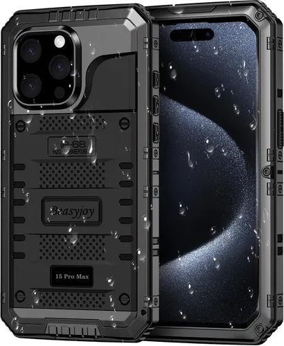 Vista 23 de Beasyjoy Funda de Metal para iPhone SE 2022/2020/8/7, Funda Impermeable Resistente con Protector de Pantalla, Protección de Cuerpo Completo Grado
