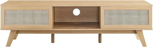 Vista 7 de Modway Soporte de TV de ratán Soma de 60 pulgadas en roble