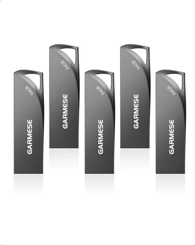Vista 7 de Paquete de 5 unidades flash USB de 8 GB, unidad de pulgar USB 2.0 impermeable de metal, memoria delgada y duradera con llavero para PC, laptop