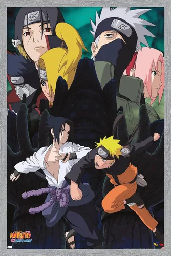 Vista 15 de Trends International Naruto - Póster de pared de acción, 14.725 x 22.375 pulgadas, versión enmarcada de madera de granero Versión sin marco