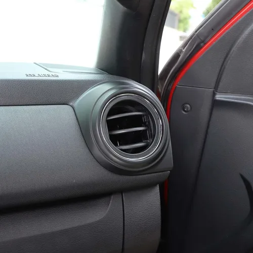 Vista 6 de 4 piezas de anillos de ventilación de aire acondicionado para consola central interior de ABS para automóvil, marco de cubierta de borde