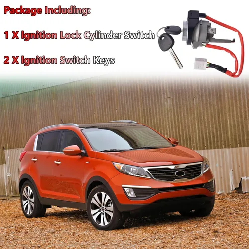 Vista 7 de Cilindro de bloqueo de encendido con llave, compatible con Kia Sportage 2011-2016 Reemplazo automotriz interruptor de encendido cilindro de bloqueo