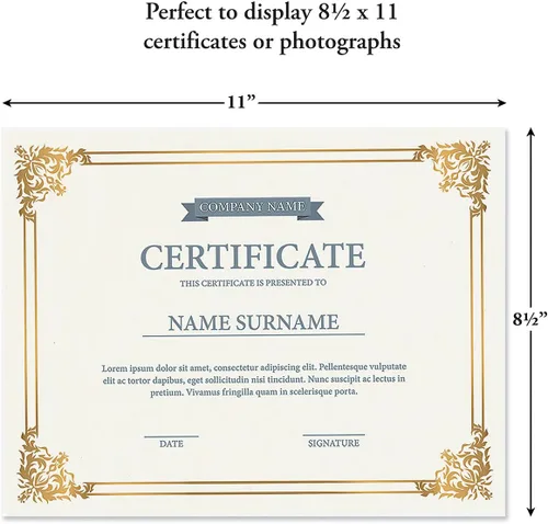 Vista 3 de Fine Stationery Placa de premio con certificado de nogal – Certificado o diploma deslizable de 8.5 x 11 pulgadas, marco de pared