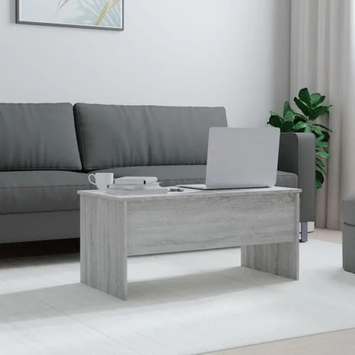 Vista 3 de Mesa auxiliar, mesa de comedor elevable, mesa de centro abierta adecuada para sala de estar, oficina, balcón, sala de estar familiar, Sonoma gris