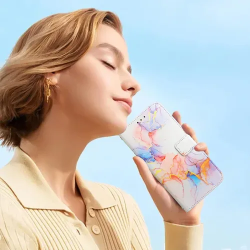 Vista 6 de Redmi Note 11 Pro 5G, funda de piel tipo cartera con tarjetero y soporte para tarjetas para niñas y mujeres, diseños de mármol, funda protectora