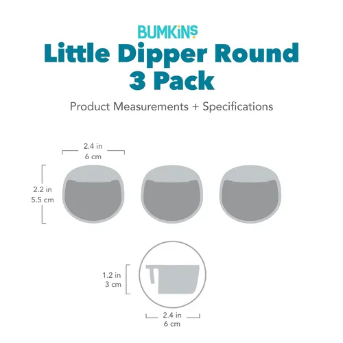 Vista 7 de Bumkins Baby Silicone Little Dippers, se fija a cuencos, platos y platos, taza de salsa, sostiene condimentos, salsas, salsas, puré, coberturas