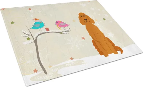 Vista 25 de Caroline's Treasures BB2513LCB - Tabla de cortar de vidrio con texto en inglés "Christmas Presents between Friends" Airedale Terrier - Tabla