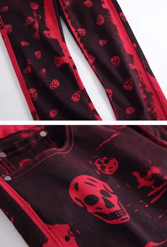 Vista 5 de Chouyatou Pantalones vaqueros de mezclilla para hombre con ajuste elástico