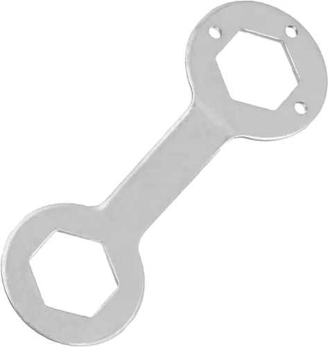 Vista 2 de Llave hexagonal de 36mm/1.41" 38mm/1.49" Herramienta de reparación de lavadora de hierro de doble extremo tono plateado (1 unidad)