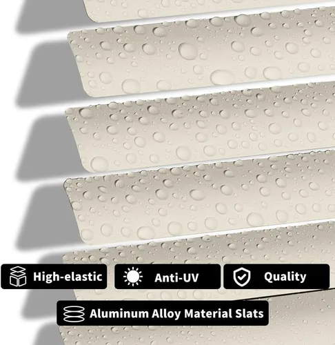 Vista 3 de Minipersianas de aluminio para ventanas sin cordones, persianas horizontales para ventanas para ajuste de luz, persianas venecianas de metal