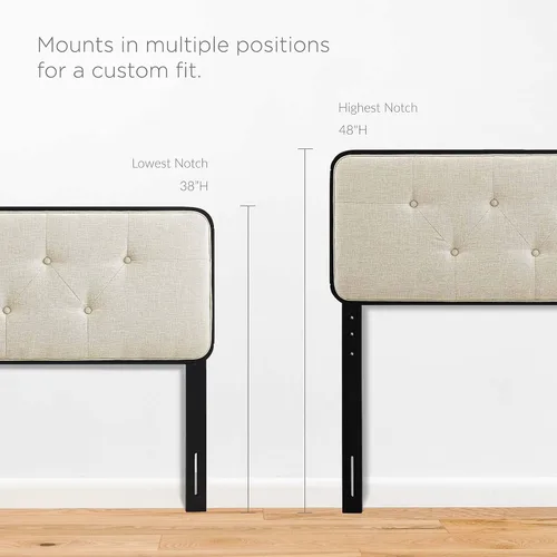 Vista 2 de Modway MOD-6643-BLK-BEI Bridgette - Cama de plataforma de madera con marco angular, color negro y beige
