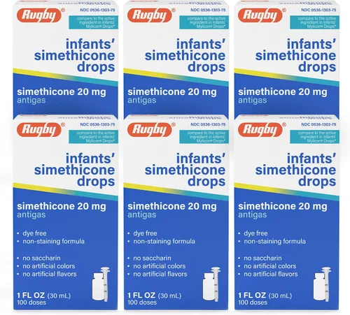Vista 11 de Gotas para Gases sin Colorantes Rugby para Bebés - Gotas Líquidas de Simeticona 20 mg para Recién Nacidos, Bebés, Niños Pequeños y Niños - Alivio