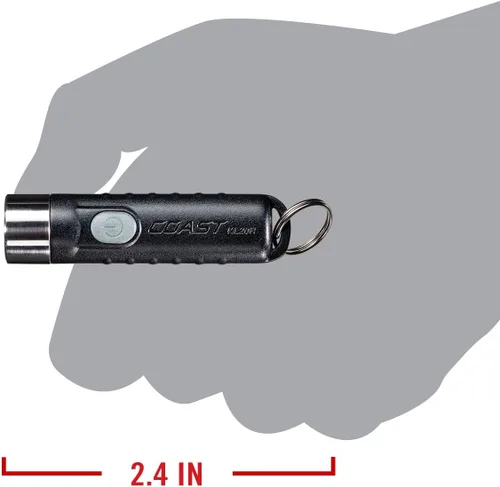 Vista 6 de Coast KL20R 380 Lumen EDC recargable ligero LED llavero linterna, negro