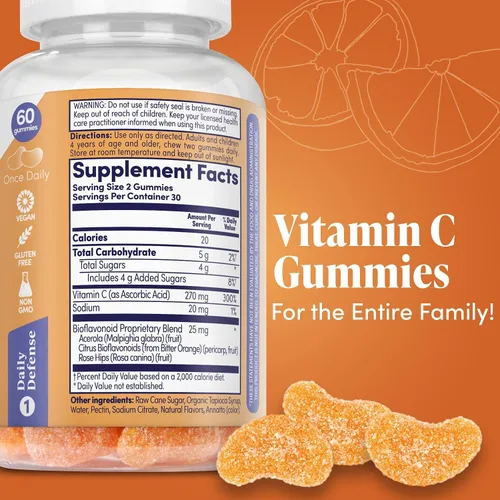 Vista 2 de Gomitas de Vitamina C de ZAND Sabor Naranja, Suplemento de Bienestar e Inmunidad, Vitamina C Masticable con Bioflavonoides Cítricos, Escaramujos