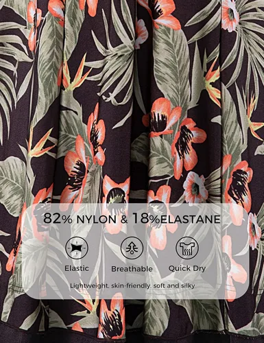 Vista 6 de Wantdo - Vestido de baño adelgazante, traje de baño de una pieza estilo pavo real, vintage, para mujer