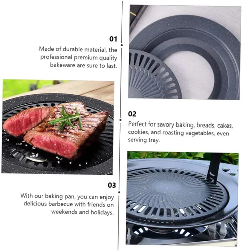 Vista 4 de Bandeja antiadherente para asar a la parrilla de doble capa para hornear horno seguro para hornear barbacoa