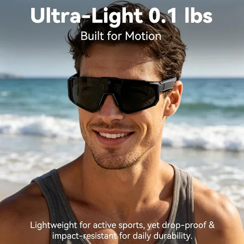 Vista 7 de AI Pro - Lentes de cámara de 32 MP – Gafas de grabación con estabilización EIS de 6 ejes, asistente de voz ChatGPT, lentes de sol polarizados