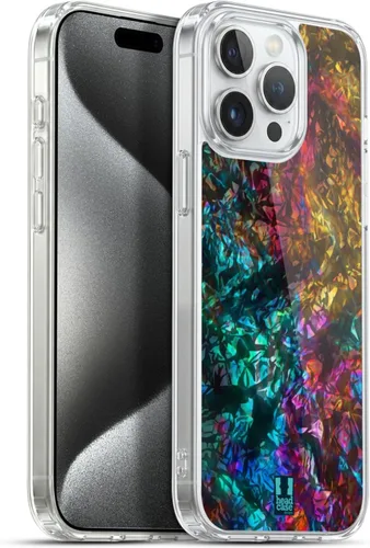 Vista 9 de Head Case Designs Funda de gel con estampado de aceite de aluminio [protección de grado militar] compatible con Apple iPhone 15 Pro Max