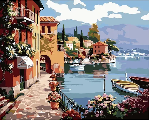 Vista 23 de QUITEDEW Pintura por números para adultos principiantes, pintura de paisajes por números, kits de pintura de jardín por números, adecuados