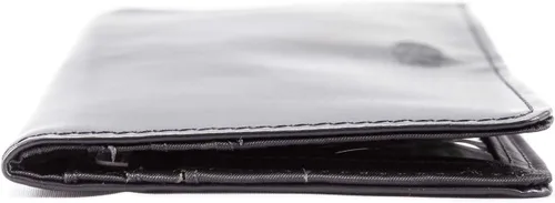 Vista 4 de Big Skinny Billetera ejecutiva de piel para mujer con pliegue doble, porta hasta 40 tarjetas