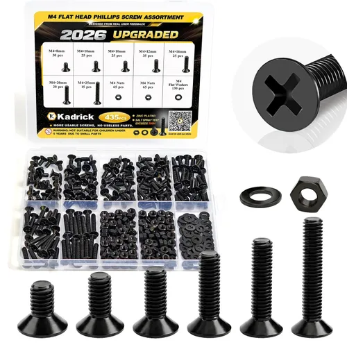 Vista 12 de Kadrick 1230 piezas de tornillos de acero inoxidable 304, surtido métrico M2 M3 M4 M5, kit de pernos de cabeza hexagonal de botón de 4mm-20mm