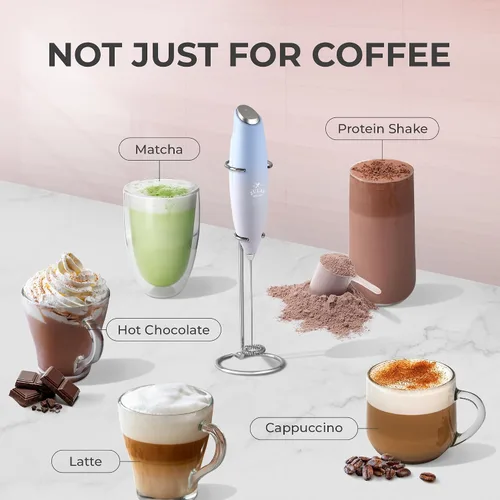 Vista 11 de Zulay Milk Boss Espumador de leche potente manual, hace espuma para latte, batidor para mezclar bebidas, café, miniespumador para capuchino, frappé