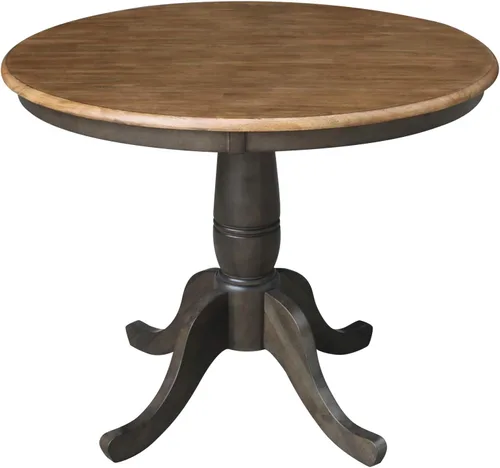 Vista 16 de Whitewood Industries International Concepts Mesa de pedestal redonda Pecan Nuez pacana