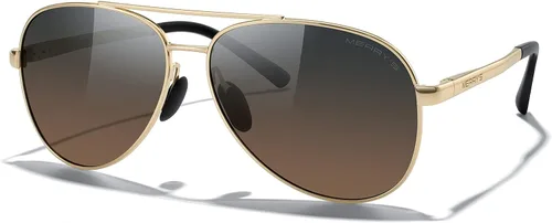Vista 2 de MERRY'S Lentes de sol de aviador para hombres y mujeres, lentes polarizados para conducir, lentes espejados, protección UV 400, 2.283 in
