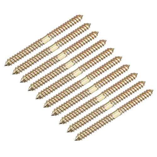 Vista 10 de Uxcell Pernos de suspensión de 0.315 x 1.969 in, 24 tornillos de rosca autorroscantes de doble extremo para conexión de madera